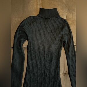 Black Turtleneck Knit Sweater Dress Size S